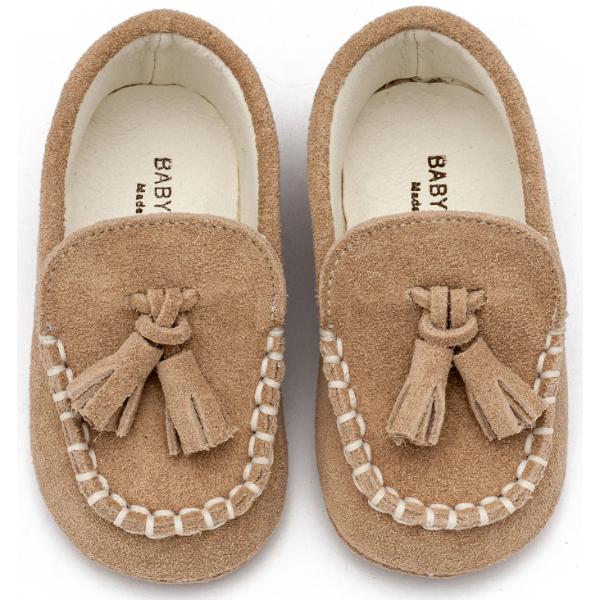 Παπούτσια Βαπτιστικά Καστόρινα Loafers Αγκαλιάς BABYWALKER Μπεζ MI1130