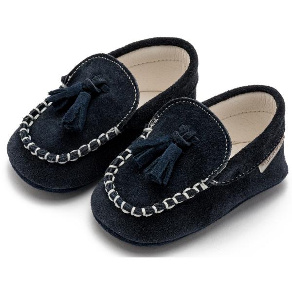 MI1130 BLUE BABYWALKER Παπούτσια Βαπτιστικά Καστόρινα Loafers Αγκαλιάς BABYWALKER Μπλε MI1130