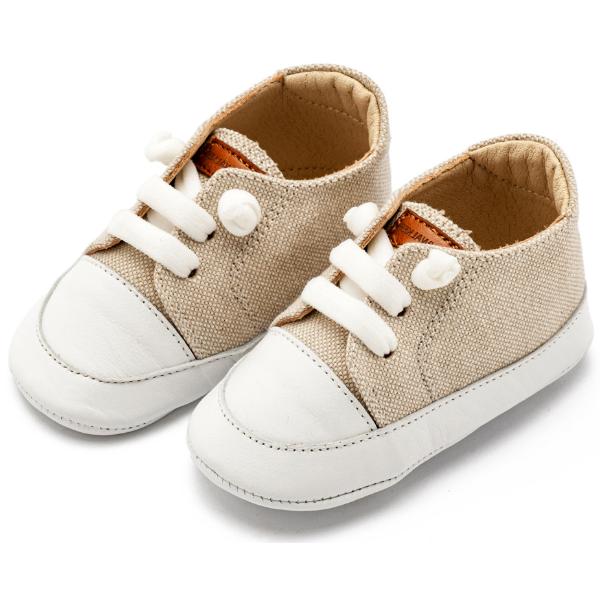 MI1131 BEIGE BABYWALKER Παπούτσια Βαπτιστικά Δερμάτινα Sneakers Αγκαλιάς BABYWALKER Μπεζ MI1131