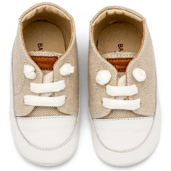 Παπούτσια Βαπτιστικά Δερμάτινα Sneakers Αγκαλιάς BABYWALKER Μπεζ MI1131