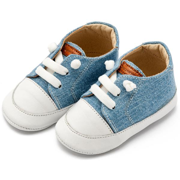 MI1131 CIEL BABYWALKER Παπούτσια Βαπτιστικά Δερμάτινα Sneakers Αγκαλιάς BABYWALKER Σιέλ MI1131