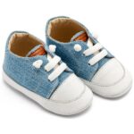 Παπούτσια Βαπτιστικά Δερμάτινα Sneakers Αγκαλιάς BABYWALKER Σιέλ MI1131