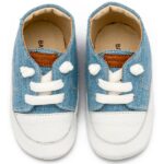 Παπούτσια Βαπτιστικά Δερμάτινα Sneakers Αγκαλιάς BABYWALKER Σιέλ MI1131