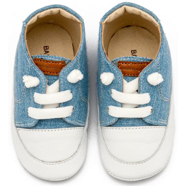 Παπούτσια Βαπτιστικά Δερμάτινα Sneakers Αγκαλιάς BABYWALKER Σιέλ MI1131
