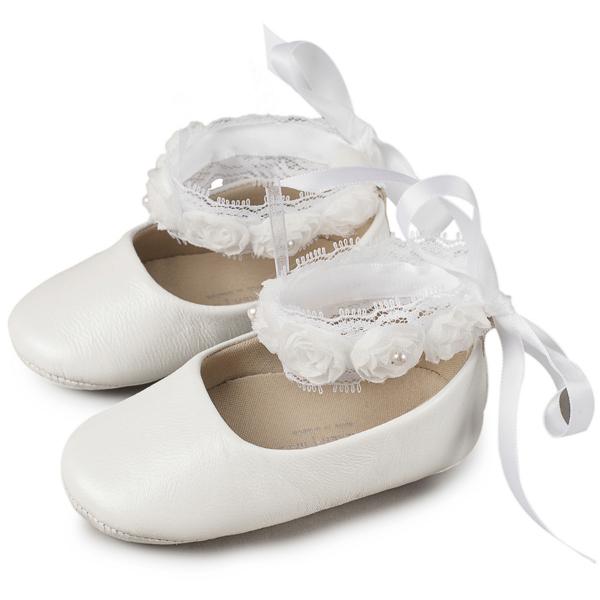MI1506 WHITE BABYWALKER Βαπτιστικές Δερμάτινες Μπαλαρίνες Αγκαλιάς BABYWALKER Λευκό MI1506