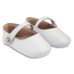 Βαπτιστικές Δερμάτινες Μπαλαρίνες Αγκαλιάς BABYWALKER Λευκό MI1619