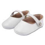 Βαπτιστικές Δερμάτινες Μπαλαρίνες Αγκαλιάς BABYWALKER Λευκό MI1619