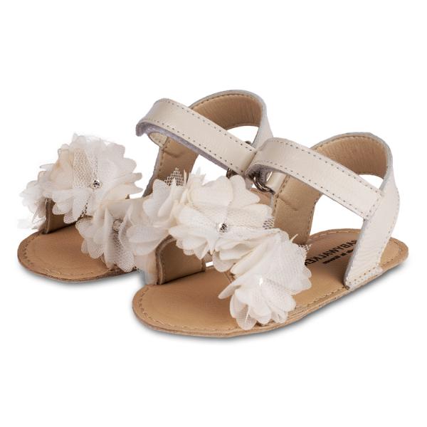 MI1633 IVORY BABYWALKER Βαπτιστικά Δερμάτινα Πέδιλα Αγκαλιάς BABYWALKER Εκρού MI1633