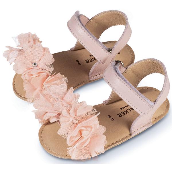 MI1633 PINK BABYWALKER Βαπτιστικά Δερμάτινα Πέδιλα Αγκαλιάς BABYWALKER Ροζ MI1633