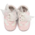 Βαπτιστικά Δερμάτινα Sneakers Αγκαλιάς BABYWALKER Λευκό-Ροζ MI1653