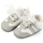Βαπτιστικά Δερμάτινα Sneakers Αγκαλιάς BABYWALKER Λευκό-Ασημί MI1653