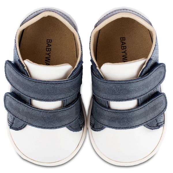 Παπούτσια Βαπτιστικά Δερμάτινα Sneakers BABYWALKER Μπλε Ρουά-Λευκό PRI2104