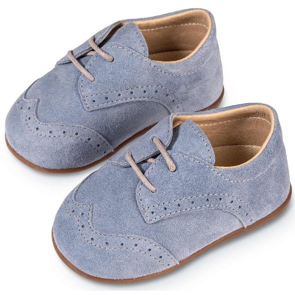 PRI2112 LIGHT BLUE BABYWALKER Παπούτσια Βαπτιστικά Καστόρινα Brogues BABYWALKER Σιέλ PRI2112