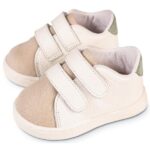 Παπούτσια Βαπτιστικά Δερμάτινα Sneakers BABYWALKER Λευκό-Μπεζ-Μέντα PRI2113