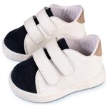 Παπούτσια Βαπτιστικά Δερμάτινα Sneakers BABYWALKER Λευκό-Μπλε-Μπεζ PRI2113