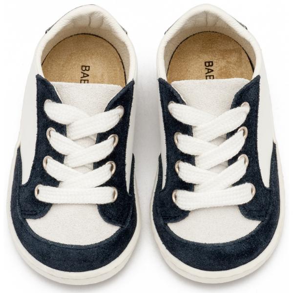 Παπούτσια Βαπτιστικά Δερμάτινα Sneakers BABYWALKER Λευκό-Μπλε PRI2120