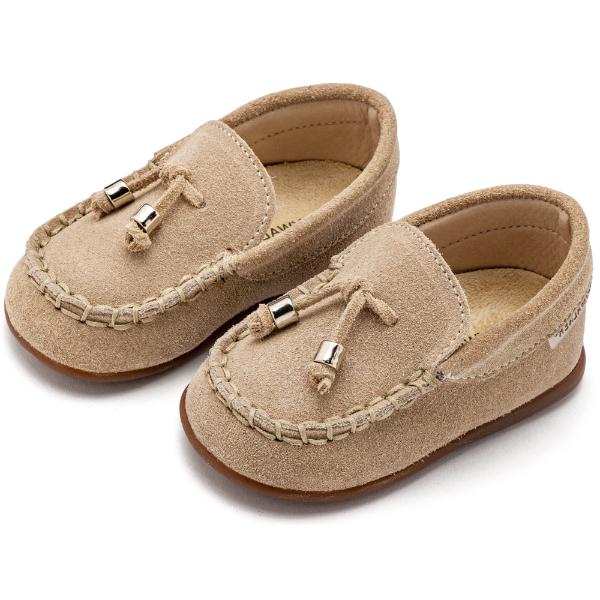 PRI2121 BEIGE BABYWALKER Παπούτσια Βαπτιστικά Καστόρινα Loafers BABYWALKER Μπεζ PRI2121