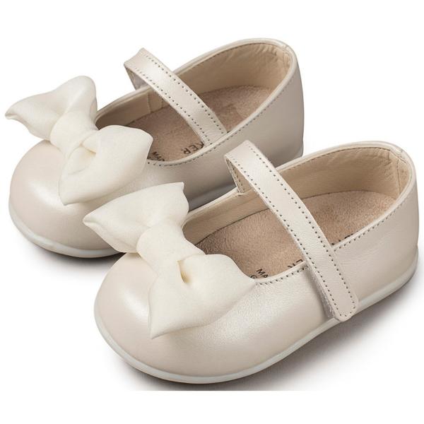PRI2525 IVORY BABYWALKER Βαπτιστικές Δερμάτινες Μπαλαρίνες BABYWALKER Εκρού PRI2525