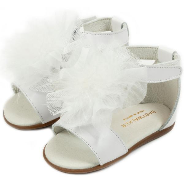 PRI2599 WHITE BABYWALKER Βαπτιστικά Δερμάτινα Πέδιλα BABYWALKER Λευκό PRI2599