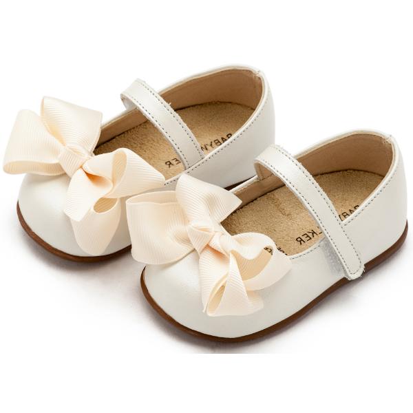 PRI2631 IVORY BABYWALKER Βαπτιστικές Δερμάτινες Μπαλαρίνες BABYWALKER Εκρού PRI2631