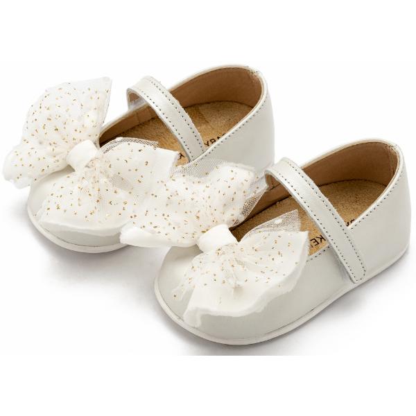 PRI2638 IVORY BABYWALKER Βαπτιστικές Δερμάτινες Μπαλαρίνες BABYWALKER Εκρού PRI2638