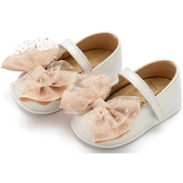 PRI2638 IVORY NUDE BABYWALKER Βαπτιστικές Δερμάτινες Μπαλαρίνες BABYWALKER Εκρού-nude PRI2638