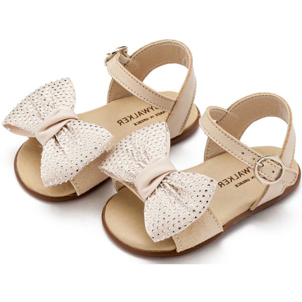 PRI2643 BEIGE BABYWALKER Βαπτιστικά Δερμάτινα Πέδιλα BABYWALKER Εκρού PRI2643