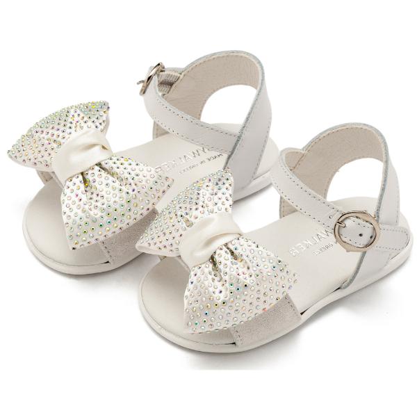 PRI2643 WHITE BABYWALKER Βαπτιστικά Δερμάτινα Πέδιλα BABYWALKER Λευκό PRI2643