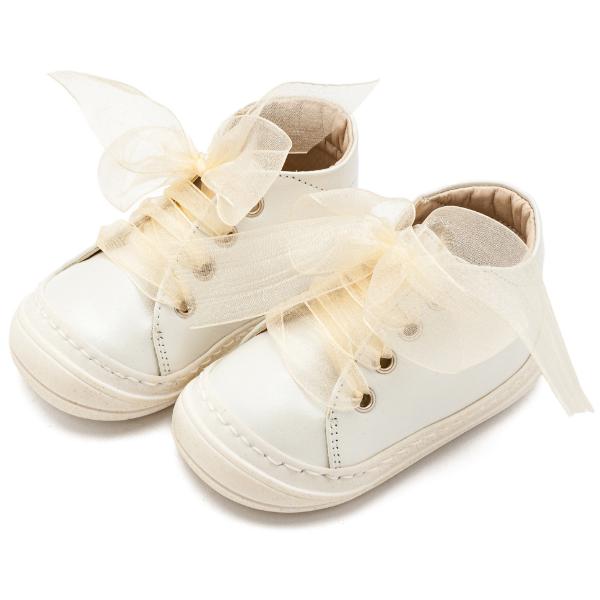 PRI2644 IVORY BABYWALKER Βαπτιστικά Δερμάτινα Sneakers BABYWALKER Εκρού PRI2644
