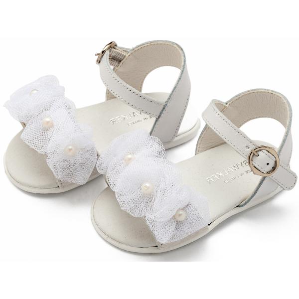 PRI2645 WHITE BABYWALKER Βαπτιστικά Δερμάτινα Πέδιλα BABYWALKER Λευκό PRI2645