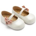 Βαπτιστικές Δερμάτινες Μπαλαρίνες BABYWALKER Εκρού-Ροζ PRI2648