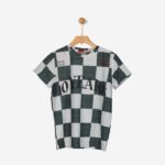 Παιδική μπλούζα μακό κοντομάνικη για αγόρι λευκό-μαύρο GANG 125559