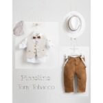 Piccolino βαπτιστικό κοστούμι με γιλέκο για αγόρι AG21S33 Alberto Tobacco