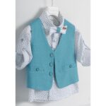 AG20S26 TONY TURQUISE 1 Piccolino βαπτιστικό κοστούμι με γιλέκο για αγόρι AG20S26 Tony Turquise