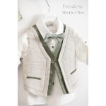 Piccolino βαπτιστικό κοστούμι με γιλέκο για αγόρι AG21S33 Alberto Olive