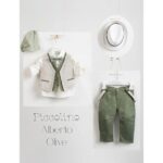 Piccolino βαπτιστικό κοστούμι με γιλέκο για αγόρι AG21S33 Alberto Olive
