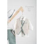 Piccolino βαπτιστικό κοστούμι με γιλέκο για αγόρι AG22S28 Silvio-22 Mint