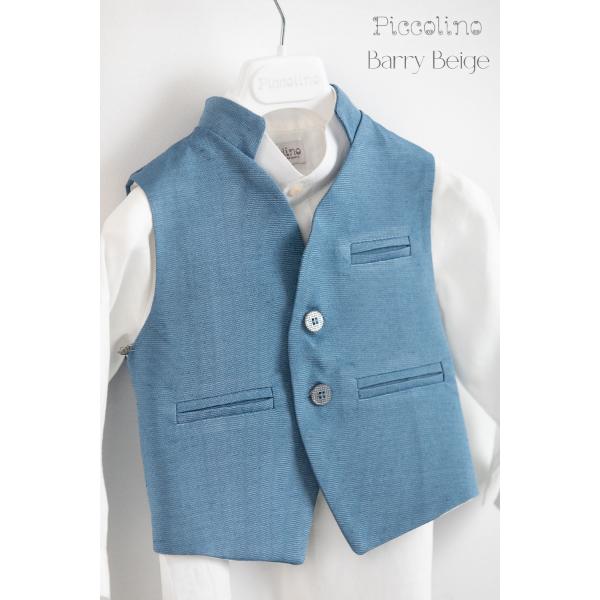 Piccolino βαπτιστικό κοστούμι με γιλέκο για αγόρι AG22S44 Barry-23 Beige