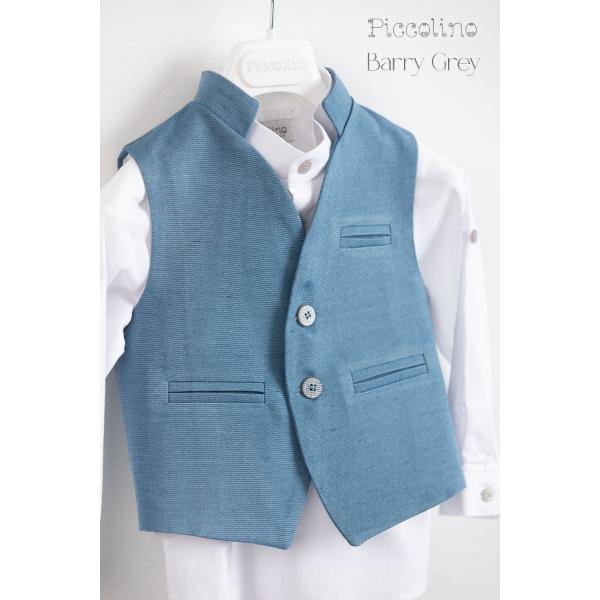 Piccolino βαπτιστικό κοστούμι με γιλέκο για αγόρι AG22S44 Barry-23 Grey