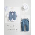 Piccolino βαπτιστικό κοστούμι με γιλέκο για αγόρι AG22S49 Marco Raf