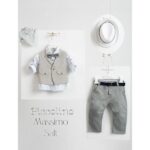 Piccolino βαπτιστικό κοστούμι με γιλέκο για αγόρι AG23S50 Massimo Salt