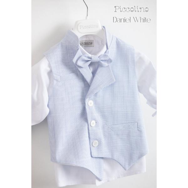 Piccolino βαπτιστικό κοστούμι με γιλέκο για αγόρι AG23S51 Daniel White