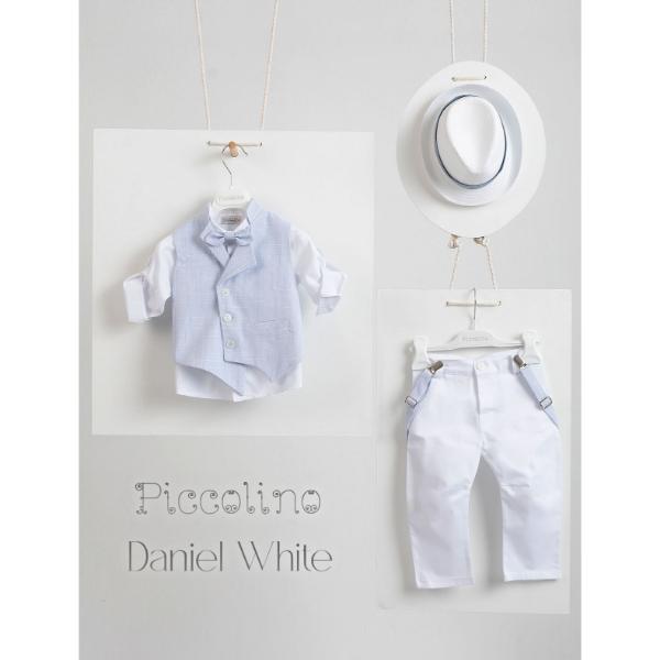 Piccolino βαπτιστικό κοστούμι με γιλέκο για αγόρι AG23S51 Daniel White