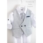 Piccolino βαπτιστικό κοστούμι με γιλέκο για αγόρι AG23S52 Andre Aegean