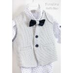 Piccolino βαπτιστικό κοστούμι με γιλέκο για αγόρι AG23S53 Raffa Blue