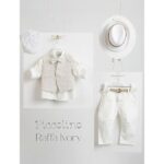 Piccolino βαπτιστικό κοστούμι με γιλέκο για αγόρι AG23S53 Raffa Ivory