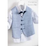 Piccolino βαπτιστικό κοστούμι με γιλέκο για αγόρι AG23S54 Romeo Blue