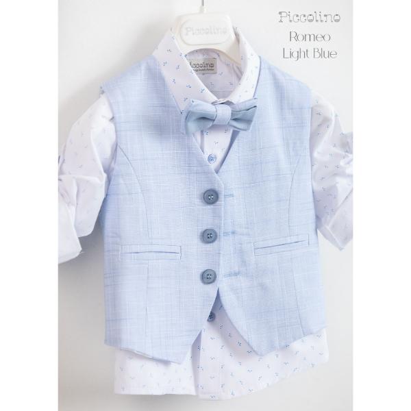 AG23S54-ROMEO-LIGHT-BLUE-1 Piccolino βαπτιστικό κοστούμι με γιλέκο για αγόρι AG23S54 Romeo Light Blue