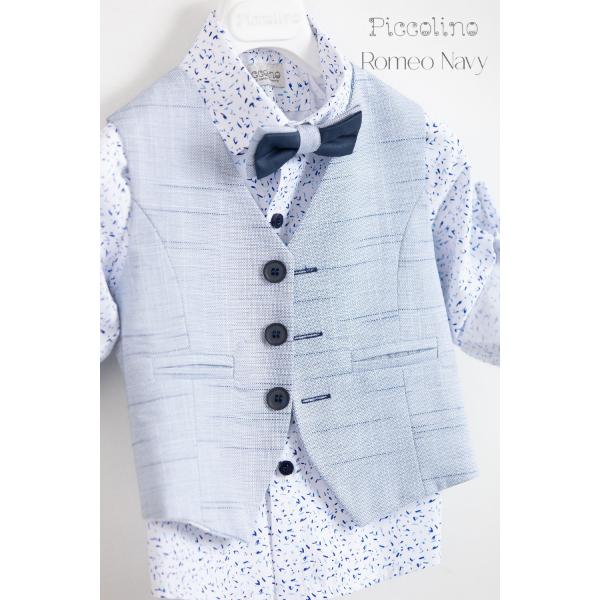 AG23S54-ROMEO-NAVY-1 Piccolino βαπτιστικό κοστούμι με γιλέκο για αγόρι AG23S54 Romeo Navy