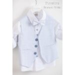 AG23S54 ROMEO WHITE 1 Piccolino βαπτιστικό κοστούμι με γιλέκο για αγόρι AG23S54 Romeo White